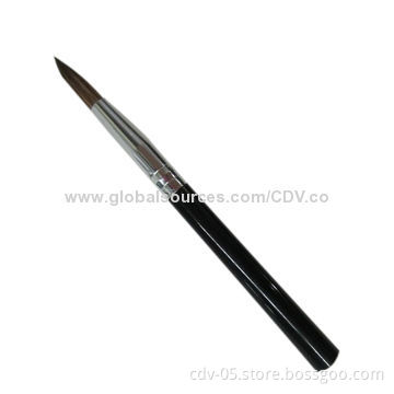 Nail art brushes, made of plastic handle and aluminum ferrule with mixed synthetic and sable hair